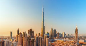 Huge Skyscrapers under the sky in Dubai