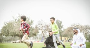 Children playing at a picnic spot in Dubai