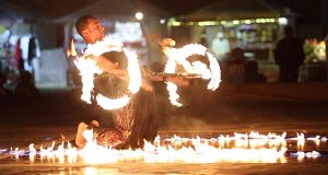 Fire Show in Desert Camp