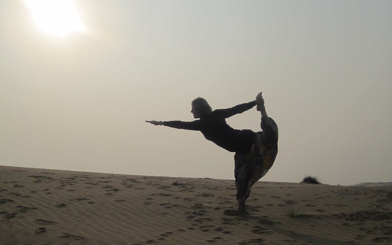 yoga in desert
