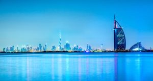Beautiful view of dubai skyline