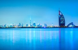 Beautiful view of dubai skyline