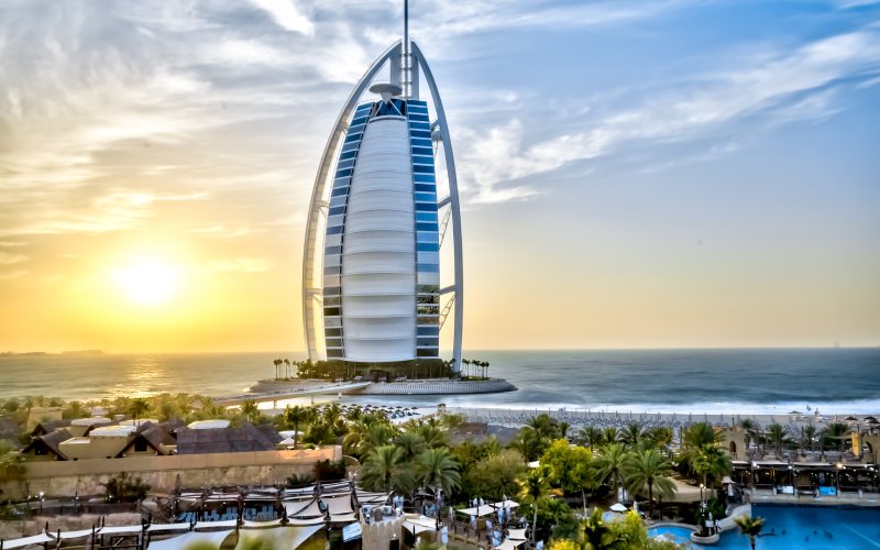 Scenic view of hotel Burj Al Arab Dubai