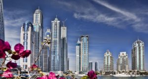 Dubai city with its sky touching buildings