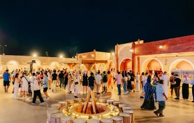 People gathering for Dinner in Dubai desert